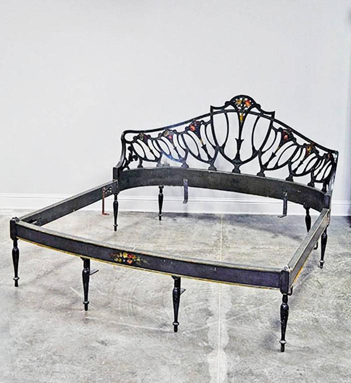 Art Nouveau Style Painted French Bed or Bench Frame at 1stDibs