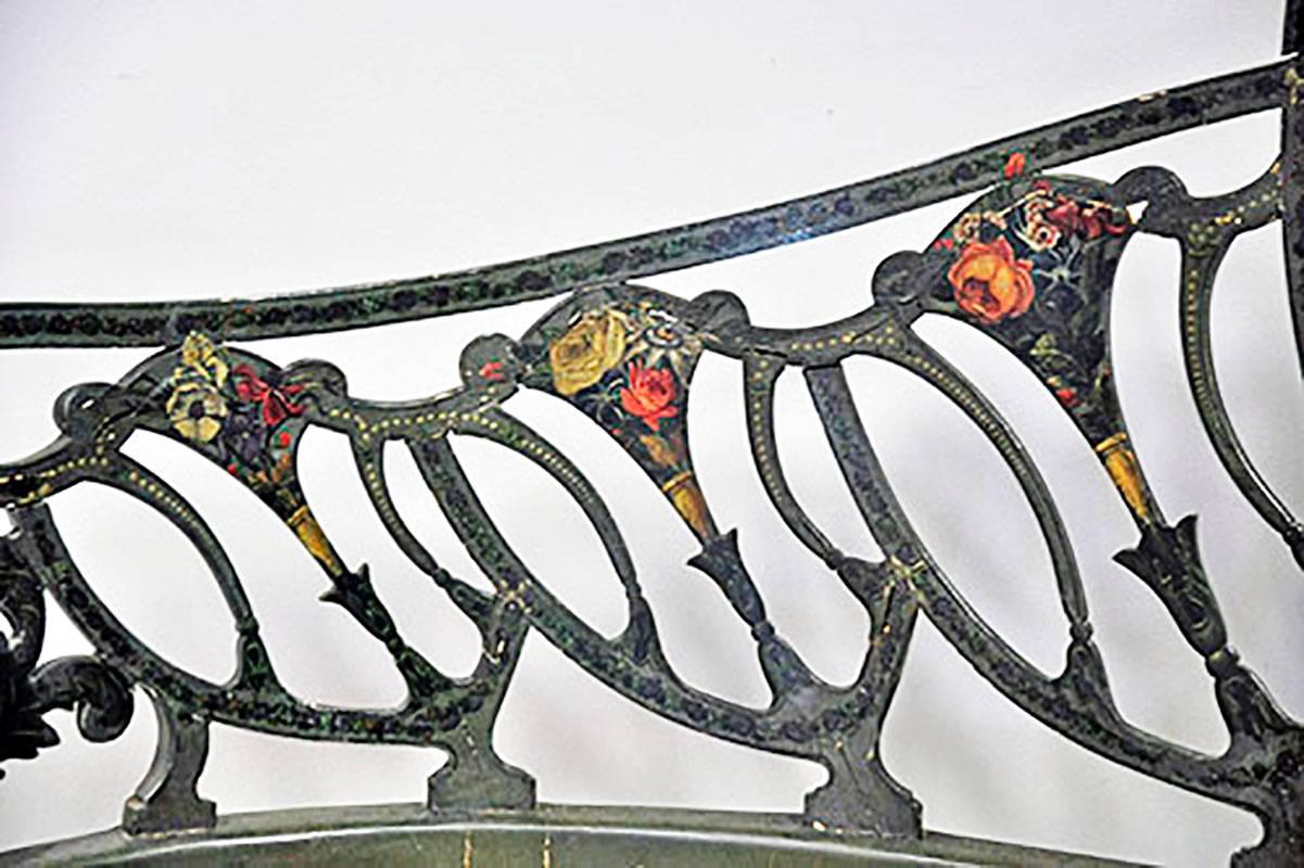 20th Century Art Nouveau Style Painted French Bed or Bench Frame