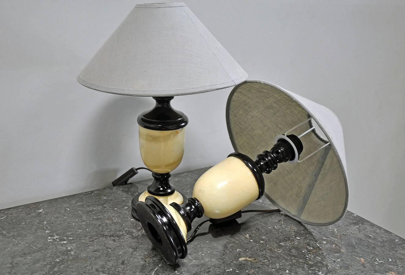 Pair of 20th Century Petite French Lamps In Excellent Condition In Houston, TX