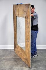 French Mirror Frame of Antique Wood and Glass