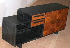 Art Deco Limed and Exotic Wood Bar/Sideboard