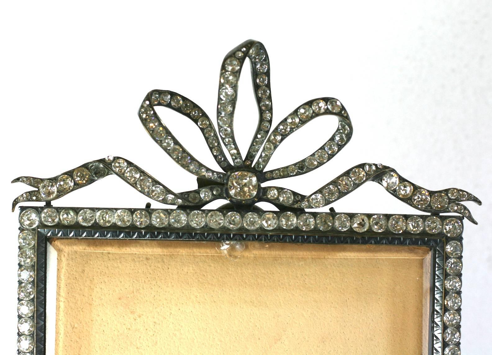 Brass Wonderful Victorian Jeweled Paste Set Frame For Sale