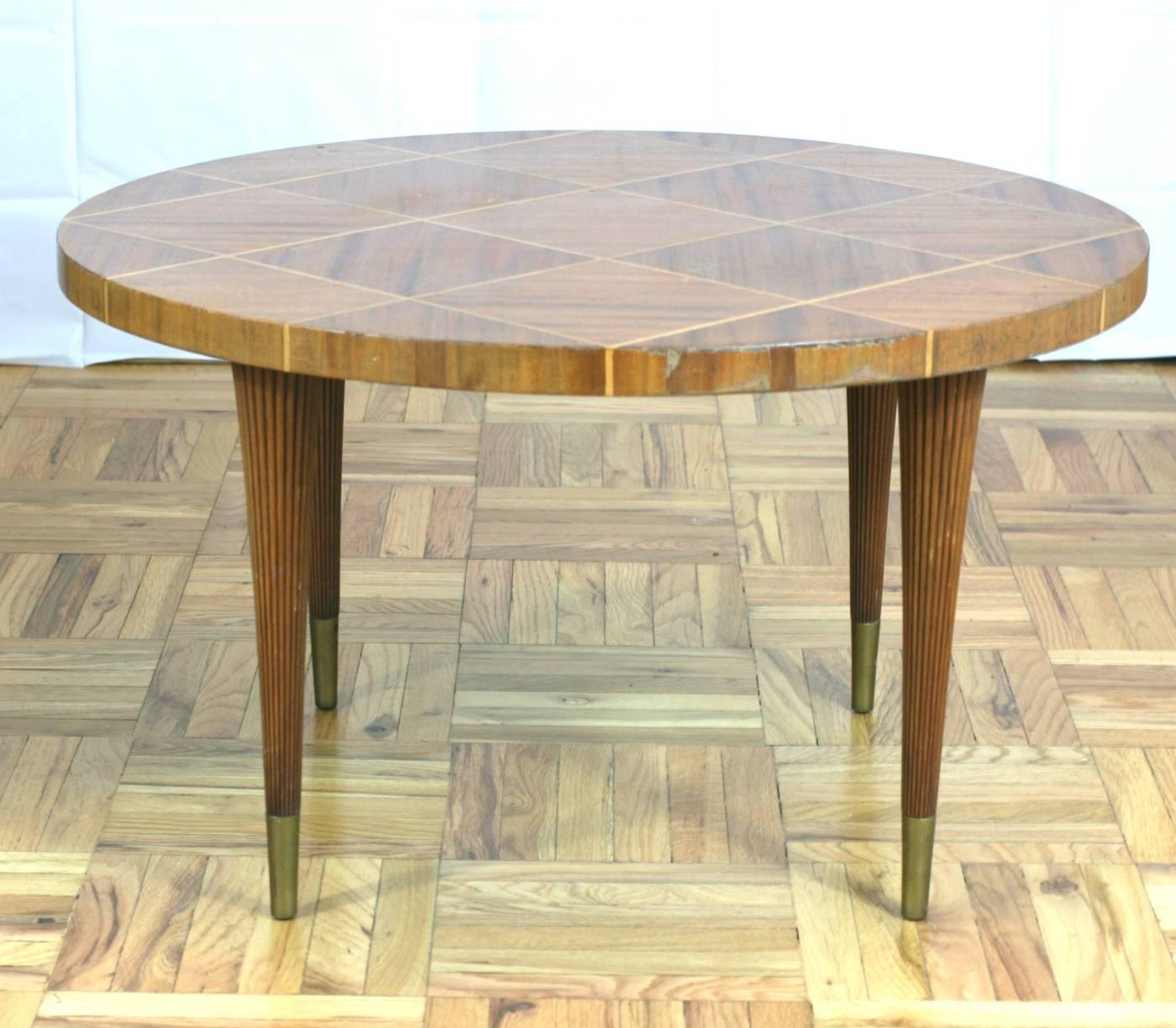 Mid-Century Modern Table moderne marquetée Charak, Tommi Parzinger en vente