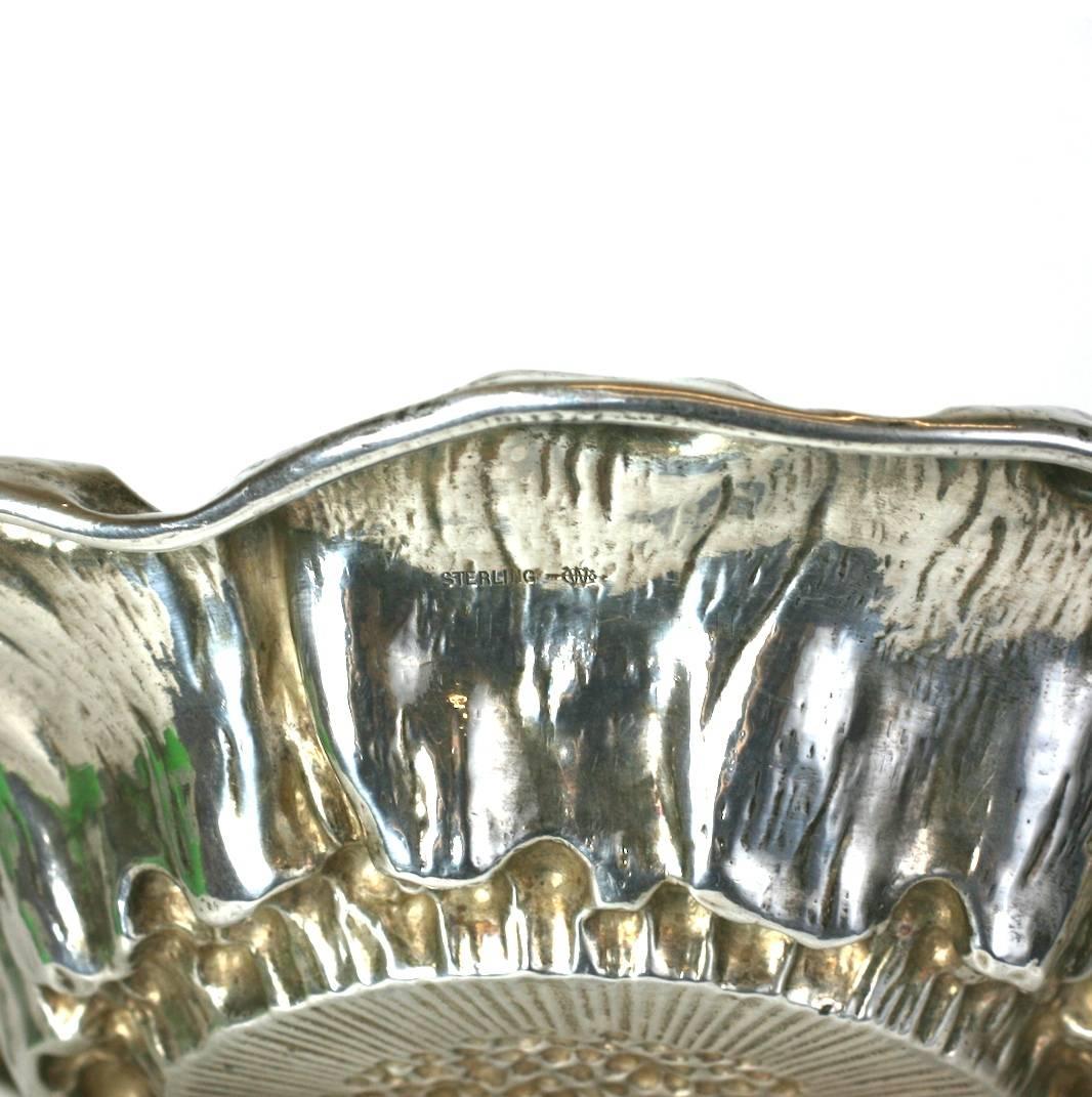 Early 20th Century Art Nouveau Sterling Poppy Dish