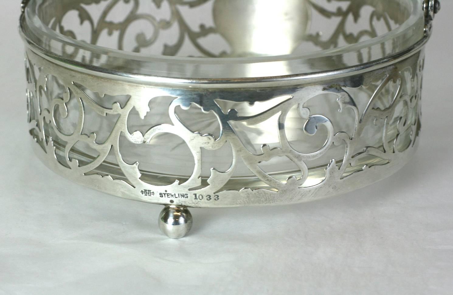 North American Sterling Handled Candy Dish For Sale