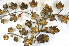 Italian Gilt Leaf Sconce with Stone Fruit
