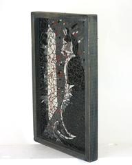 Folk Art Glass Shard Cat Picture