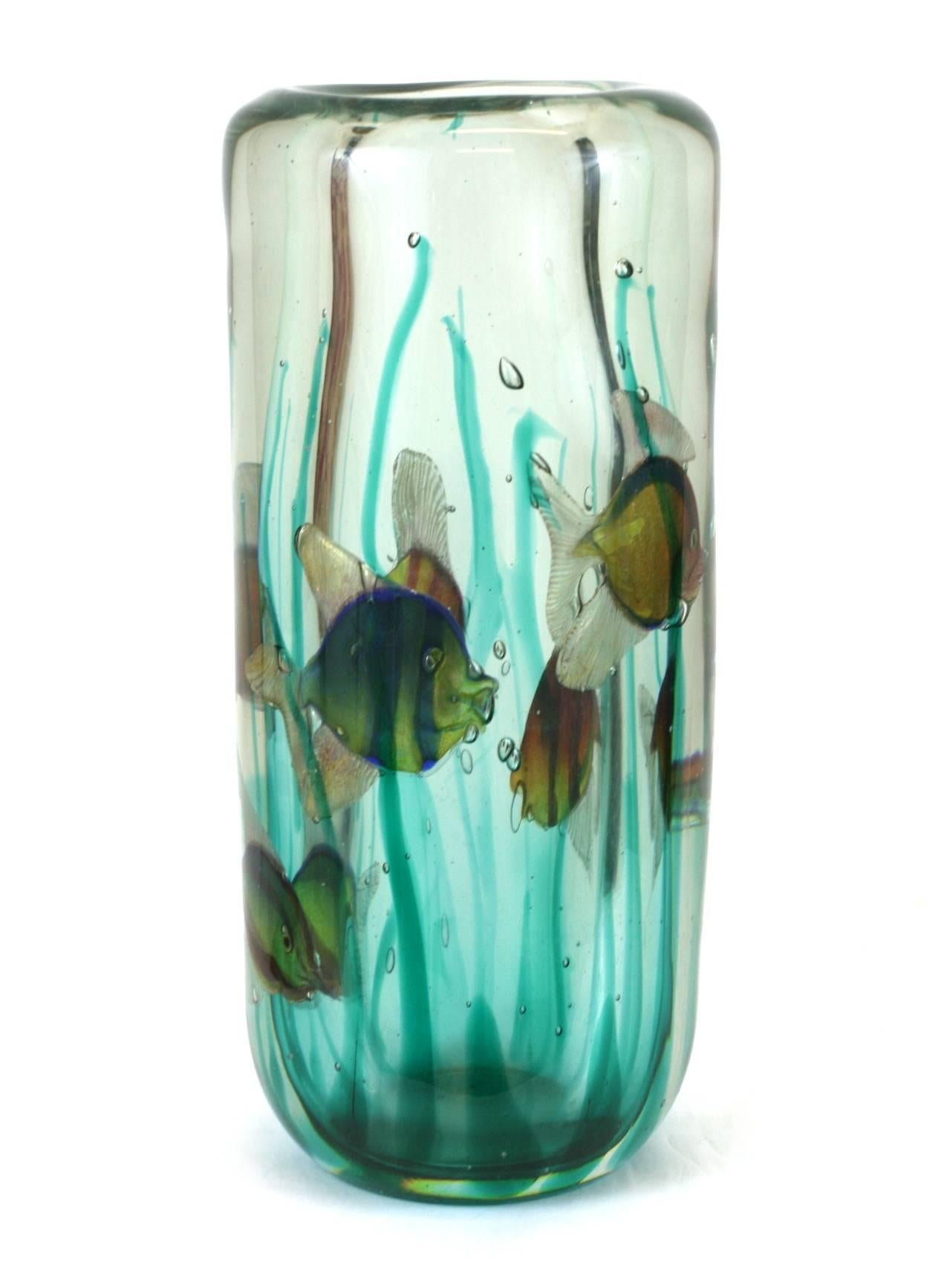 Modern Alfredo Barbini Aquarium Vase with Light Base, Pauly & Co