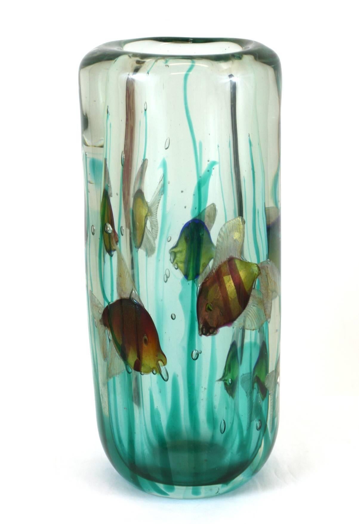 Mid-20th Century Alfredo Barbini Aquarium Vase with Light Base, Pauly & Co