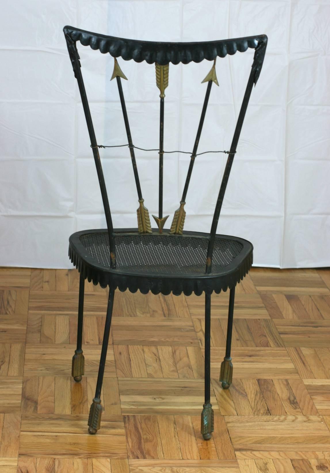 Italian Tomaso Buzzi Surrealist Arrow Motif Chair