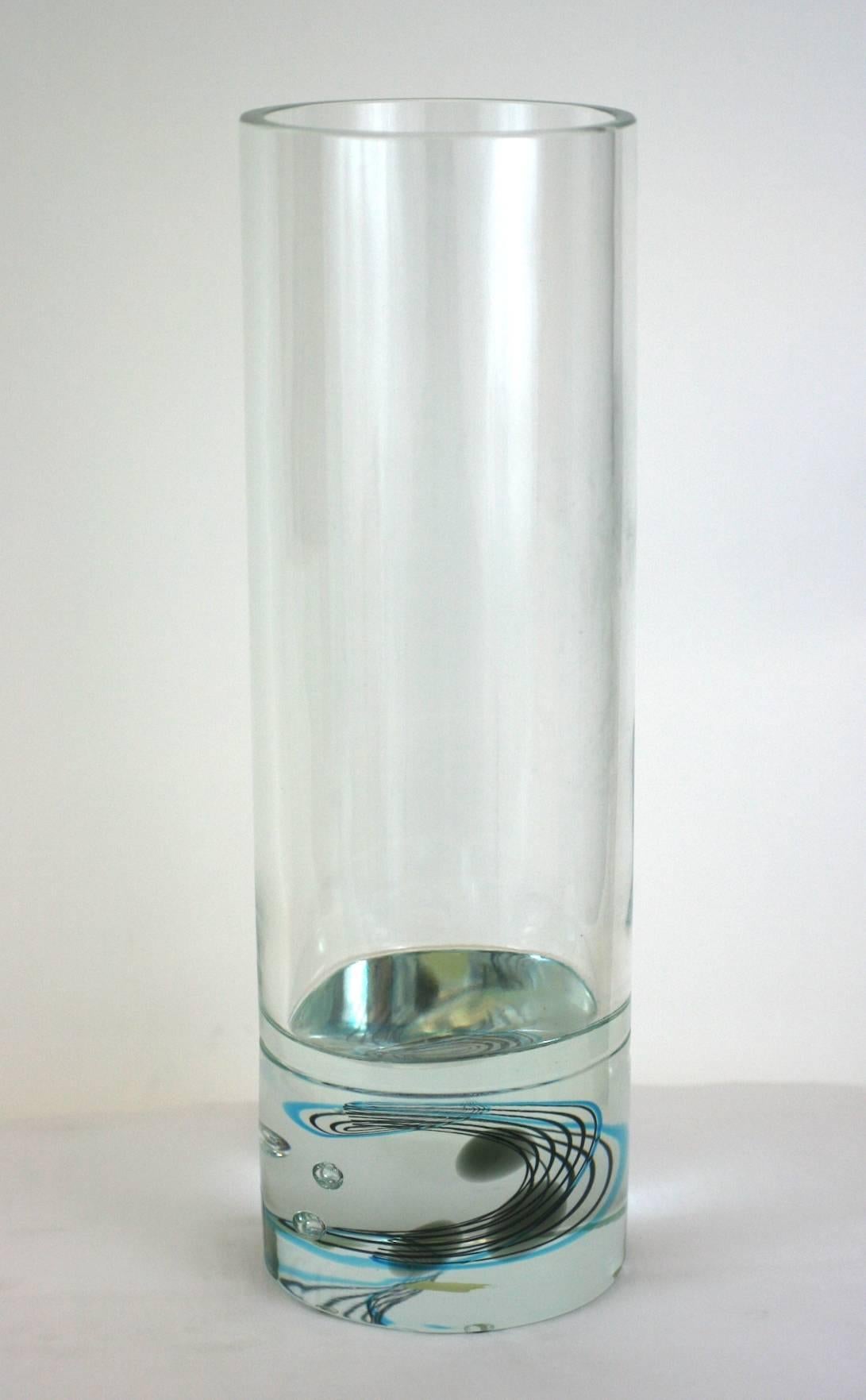 Modern Seguso Cylindrical Swirl Vase For Sale