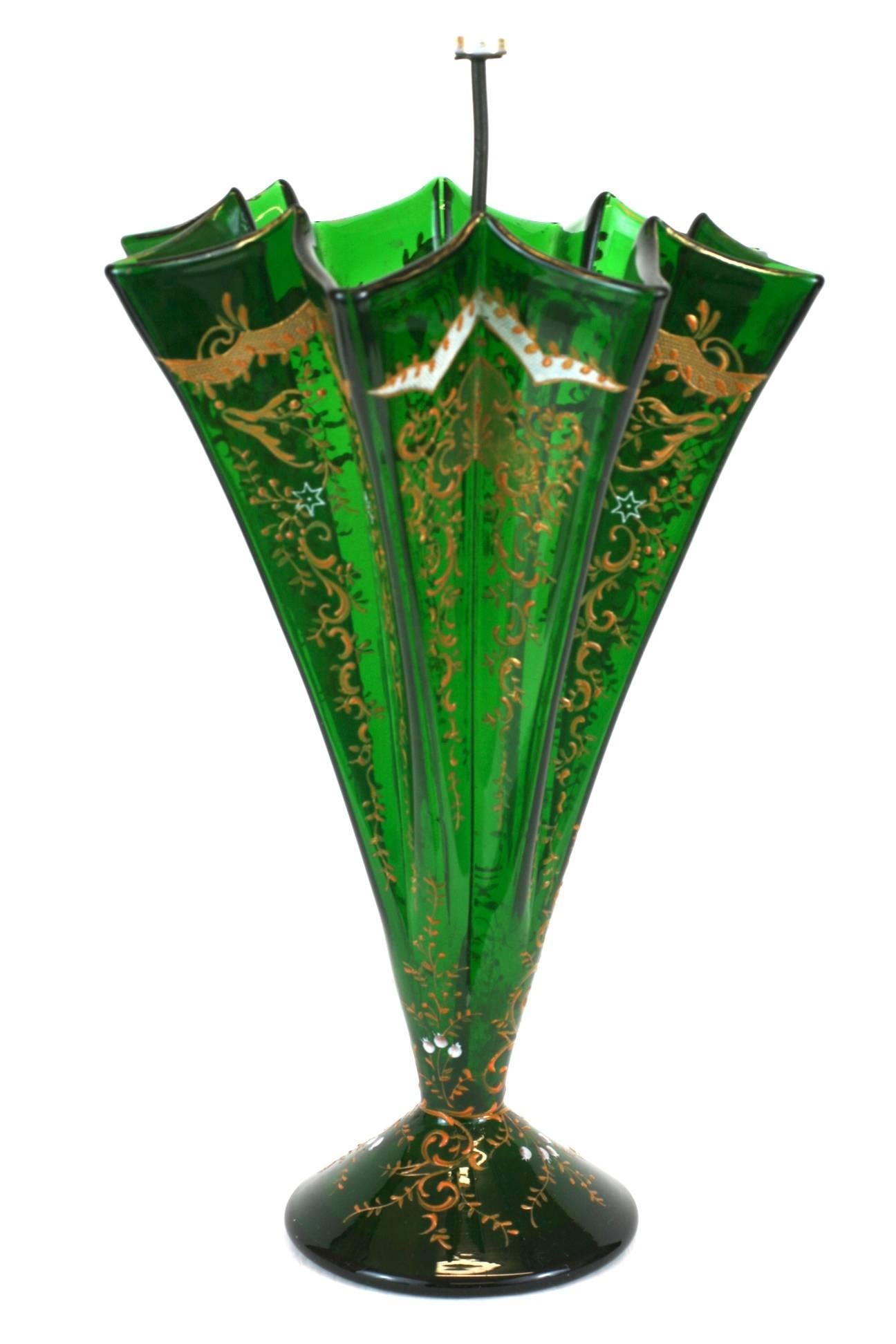 Enameled Charming Victorian Figural Umbrella Vase For Sale