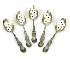 Sterling and Enamel Spoons, Card Motifs