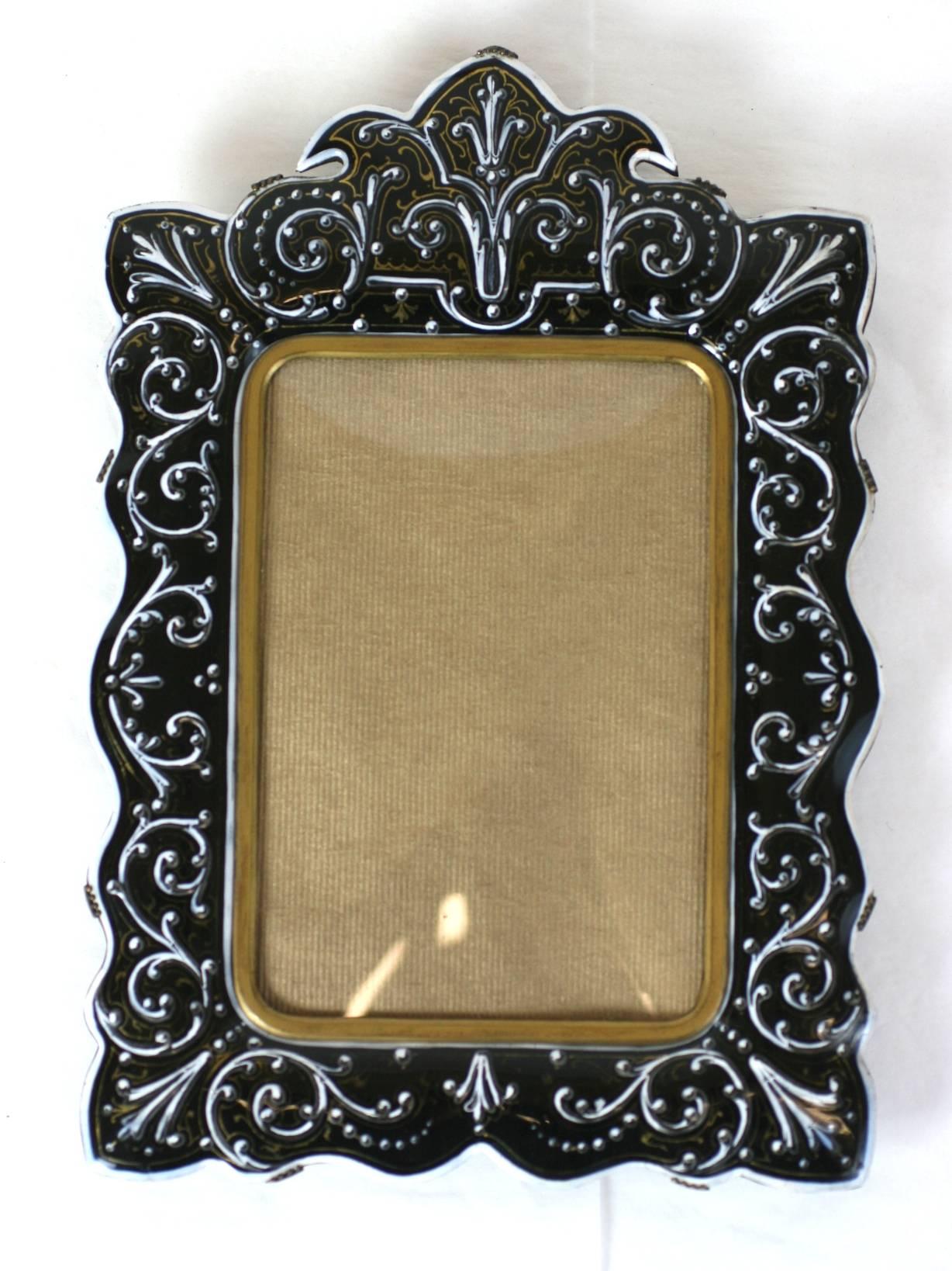 Victorian French Enamel Bronze Frame For Sale