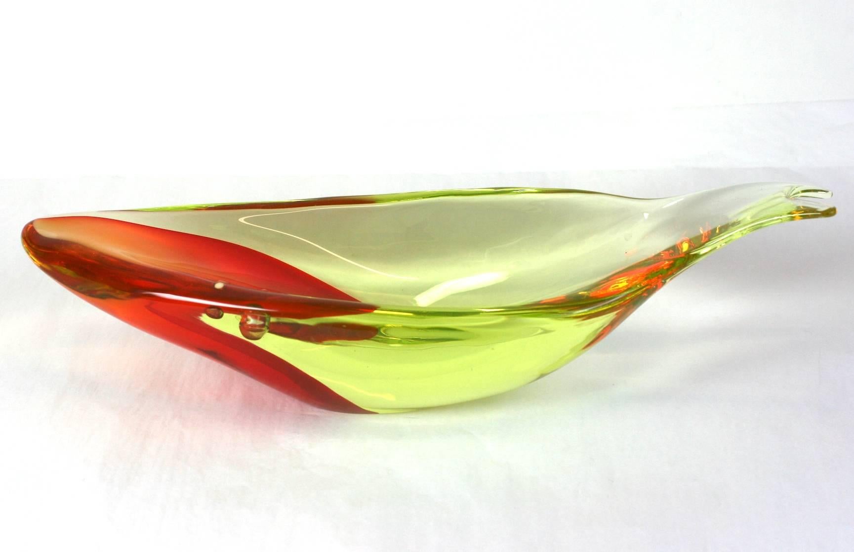 Glass Da Ros for Cenedese Two-Toned Sommerso Fish Bowl For Sale