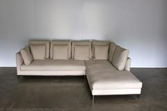 Minotti "Andersen Slim 103 Quilt" L-Shape Sofa by Dordoni in "Paco" Linen