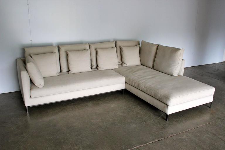  Minotti Andersen Slim 103 Quilt L-Shape Sofa by Dordoni 