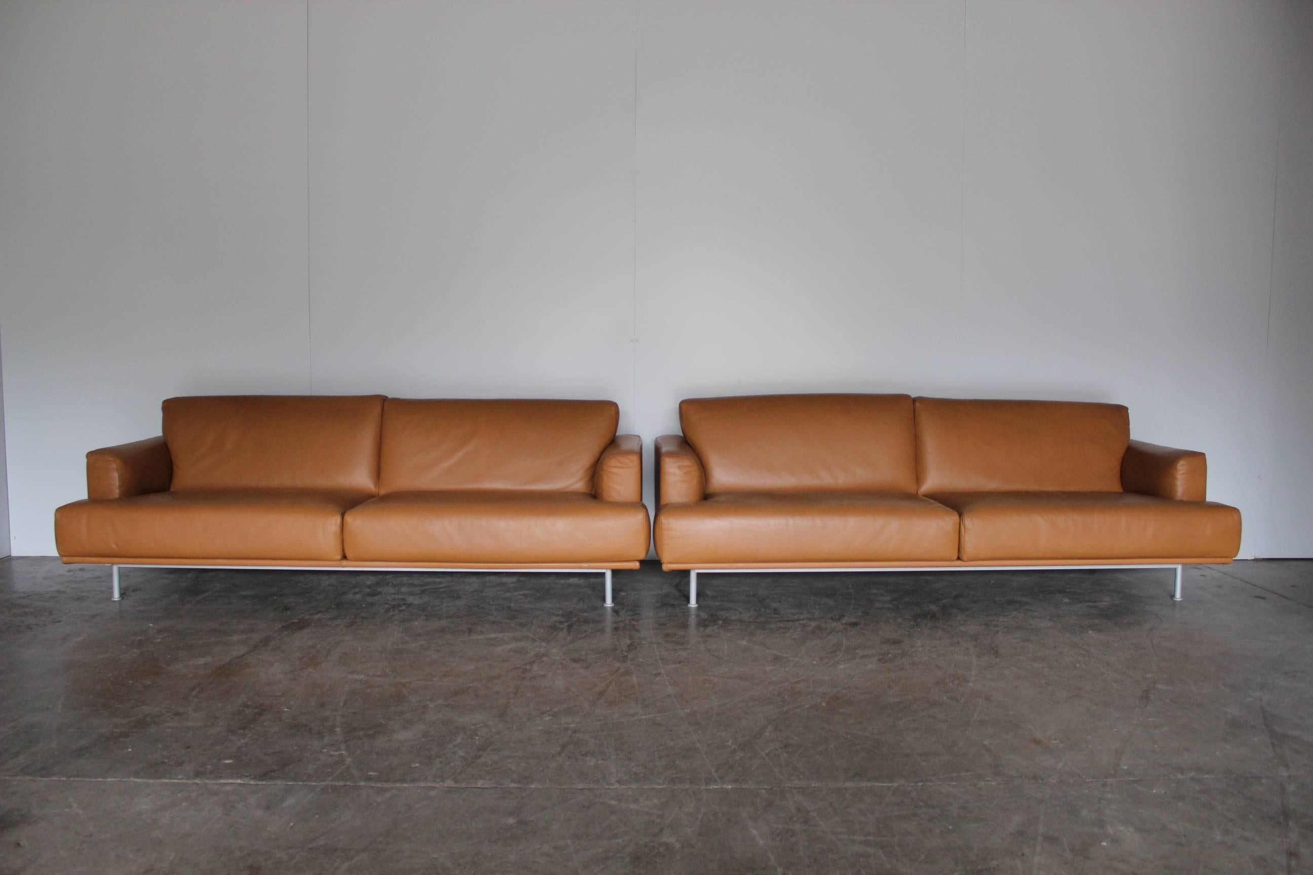 Canapé à assise Cassina 253 Nest en cuir beige Pelle Naturale de Lissoni 2