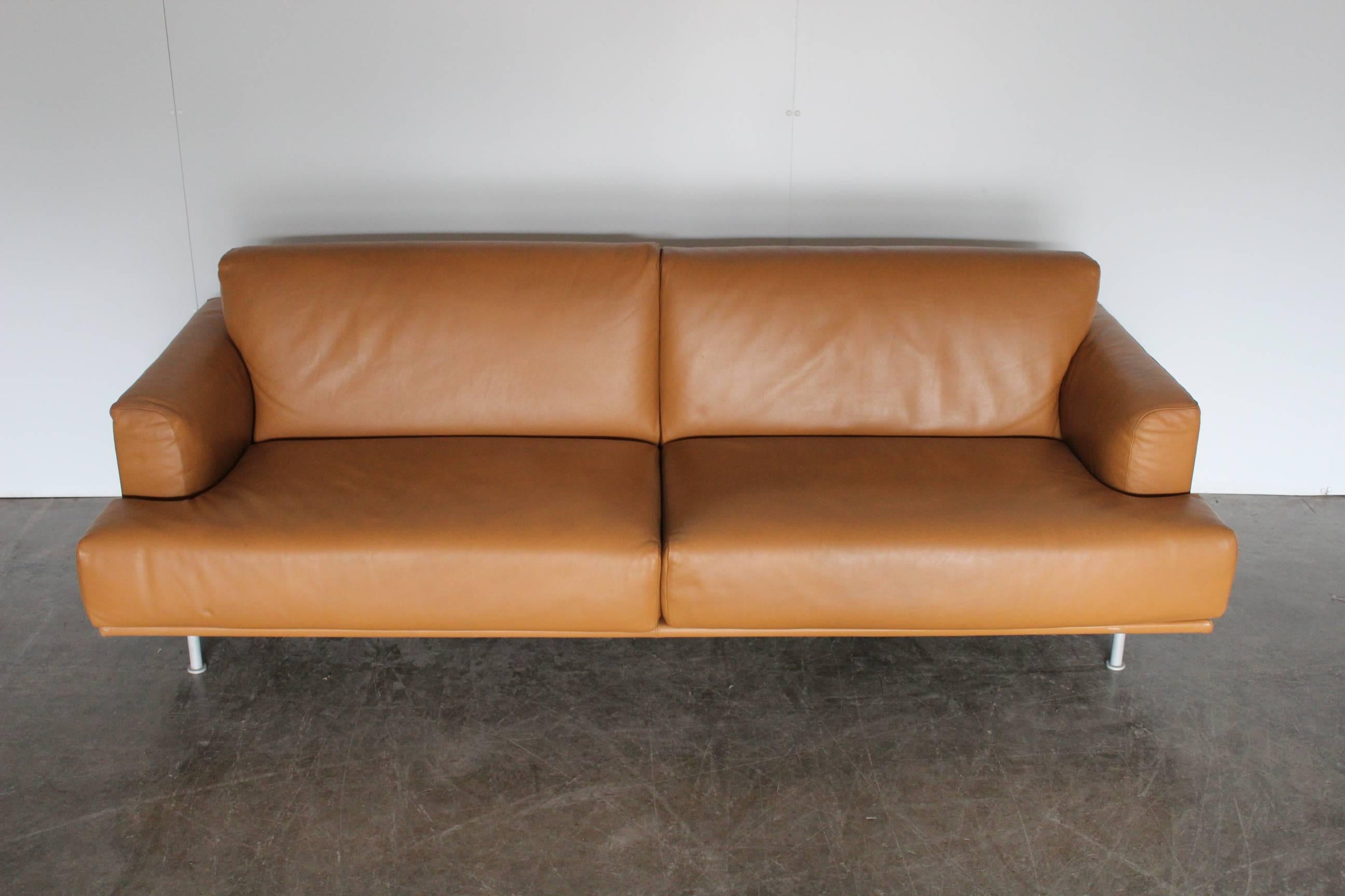 Fait main Canapé à assise Cassina 253 Nest en cuir beige Pelle Naturale de Lissoni