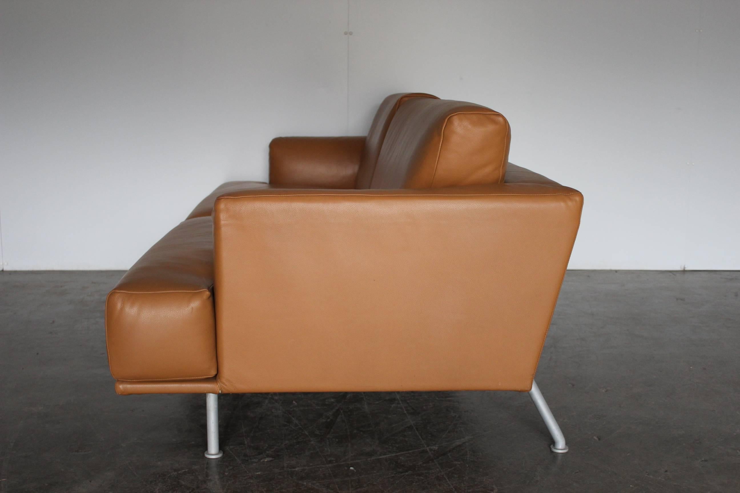 italien Canapé à assise Cassina 253 Nest en cuir beige Pelle Naturale de Lissoni