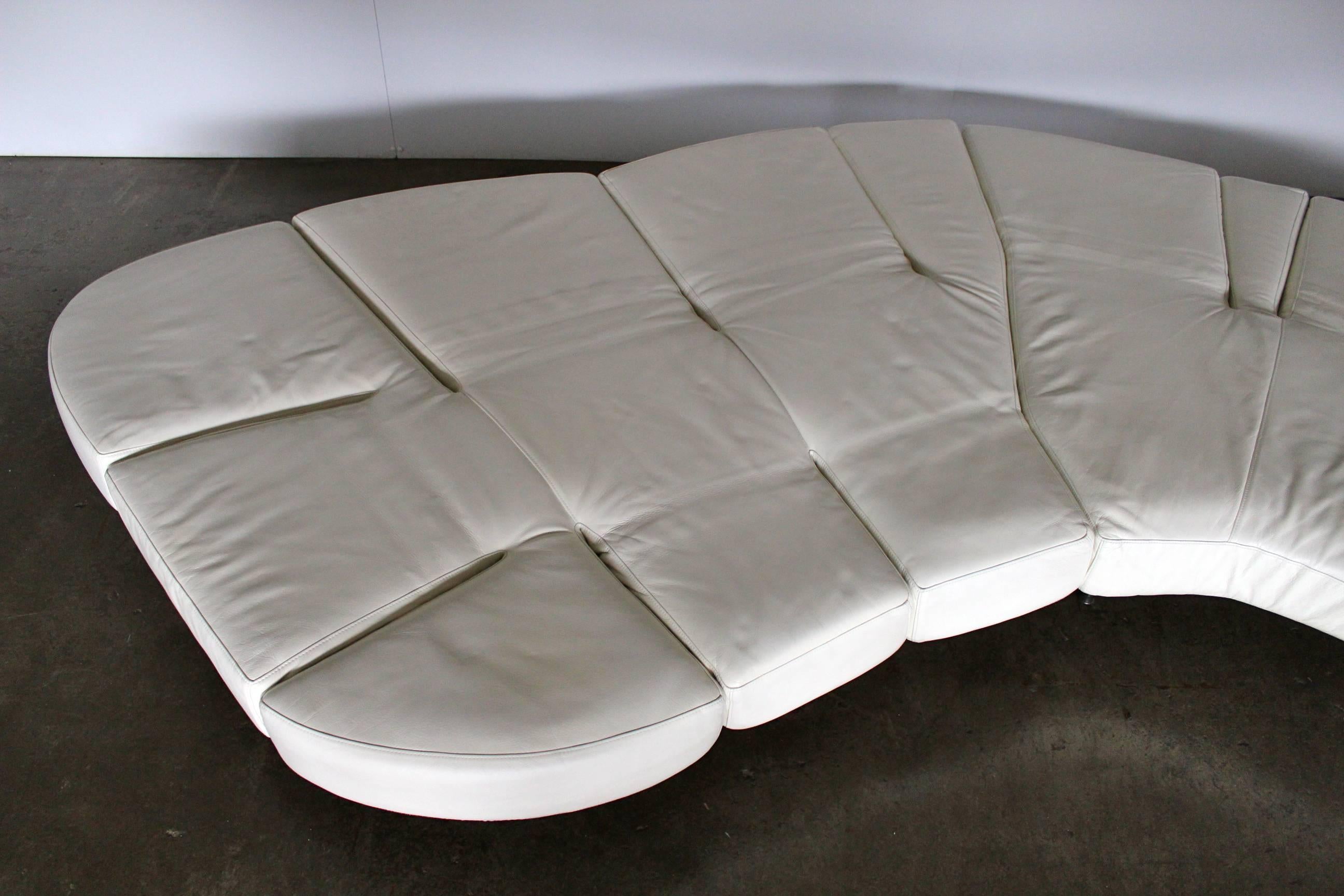 Contemporary Edra “Flap SX” Sofa in Chalk White Cream Leather by Francesco Binafare