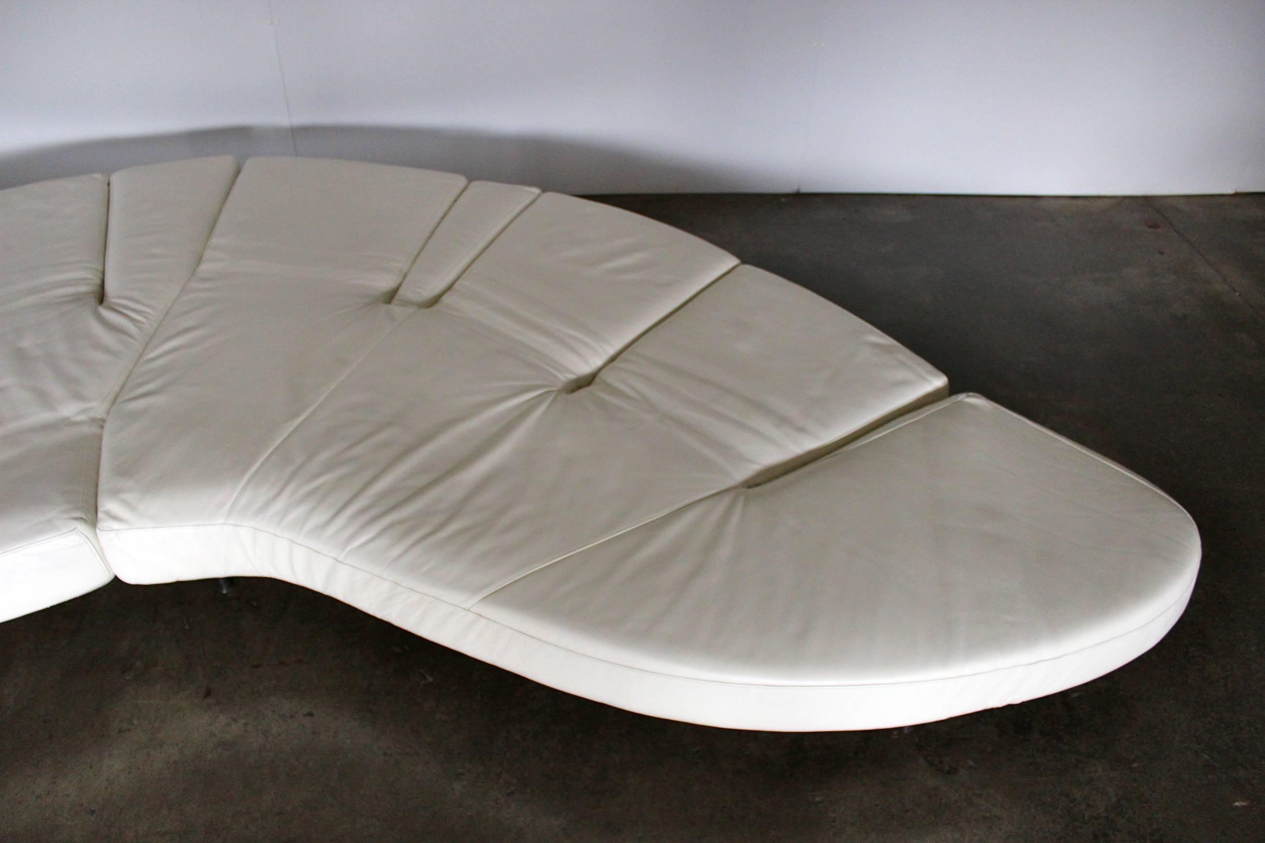 Edra “Flap SX” Sofa in Chalk White Cream Leather by Francesco Binafare 1