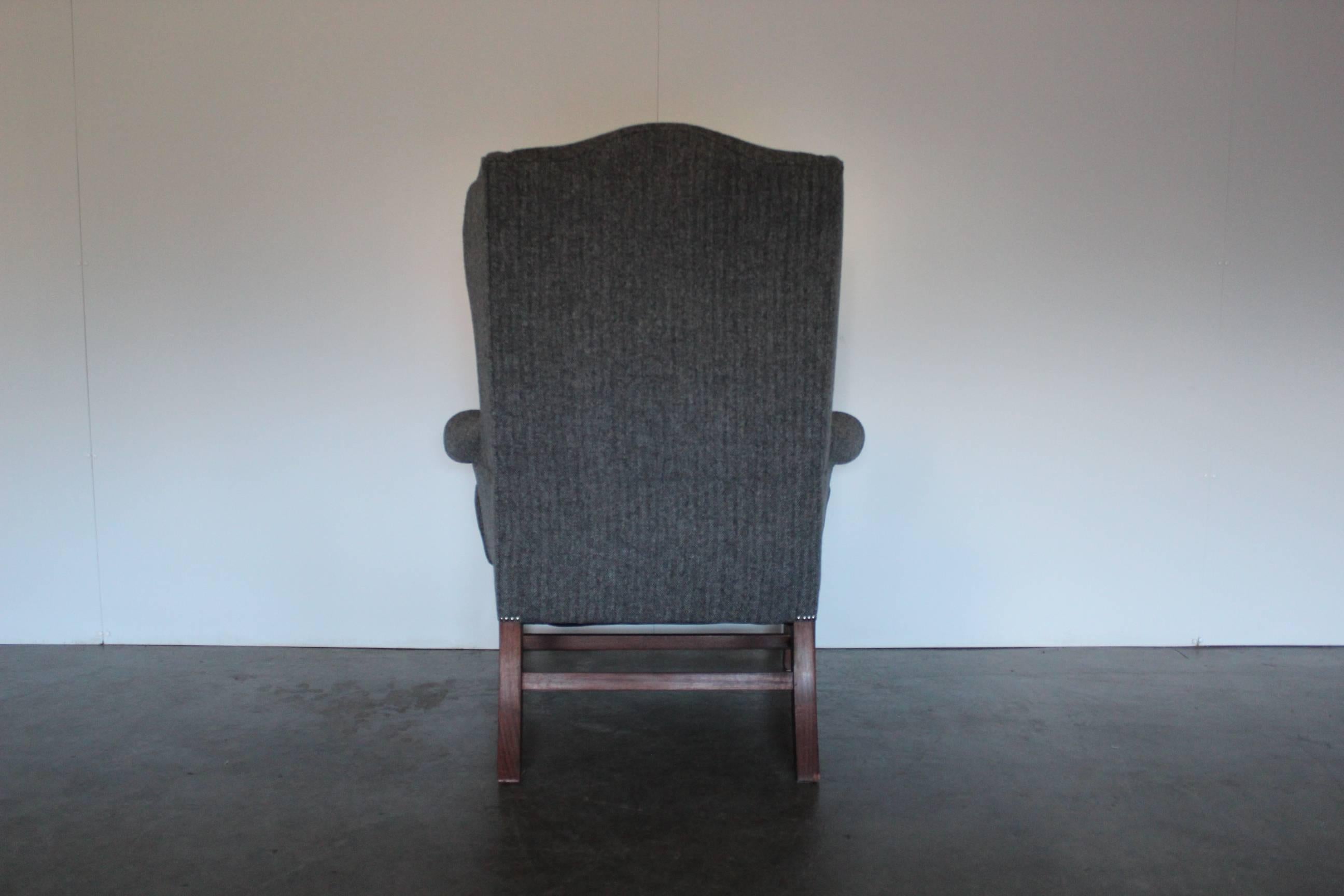 herringbone wingback chair