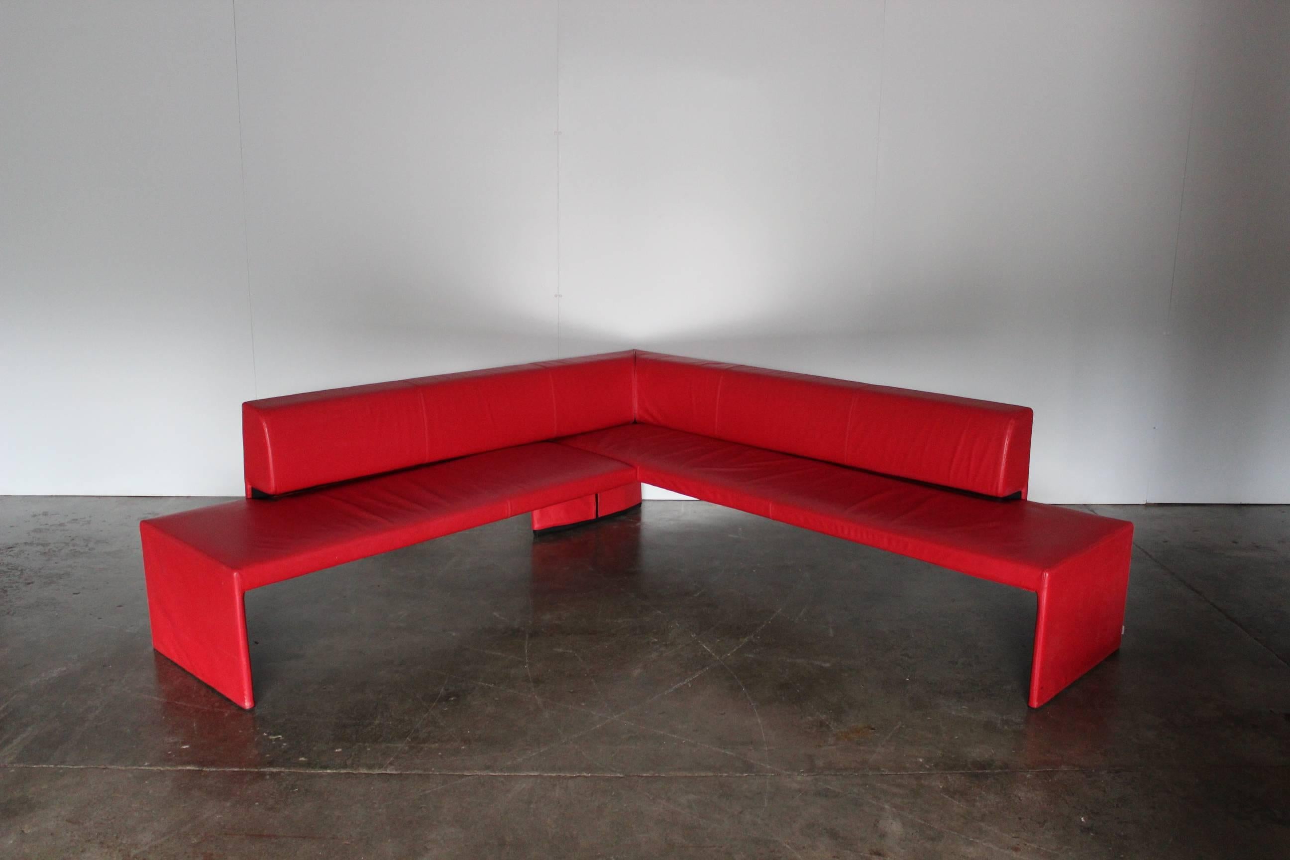 On offer on this occasion is a rare, superb “Together” corner seat from the world renown German furniture house of Walter Knoll, dressed in a sublime deep red leather.
As you will no doubt be aware by your interest in this EOOS-designed