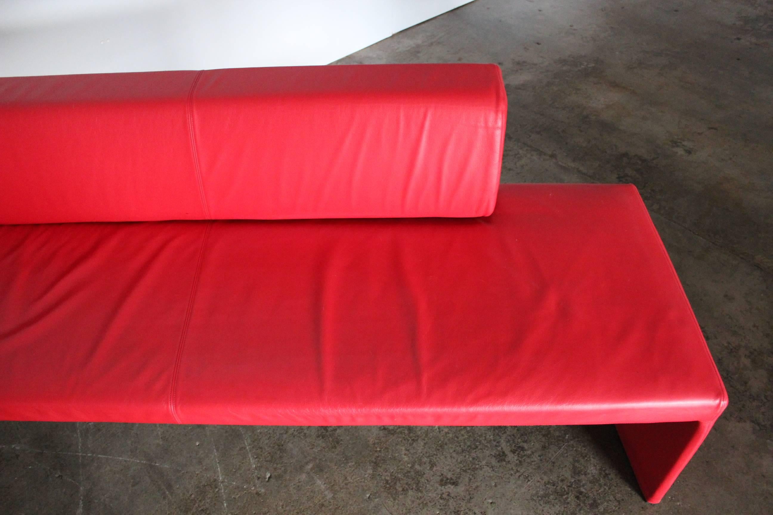 Hand-Crafted Walter Knoll “Together 290” Corner Seat L-shape Sofa in Red Leather by EOOS For Sale