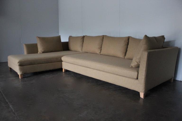 Flexform "Victor" Sectional L-Shape Sofa in Neutral Pale-Brown Woven Wool  For Sale at 1stDibs | flexform sectional, neutral couch sectional, neutral  sectional couch