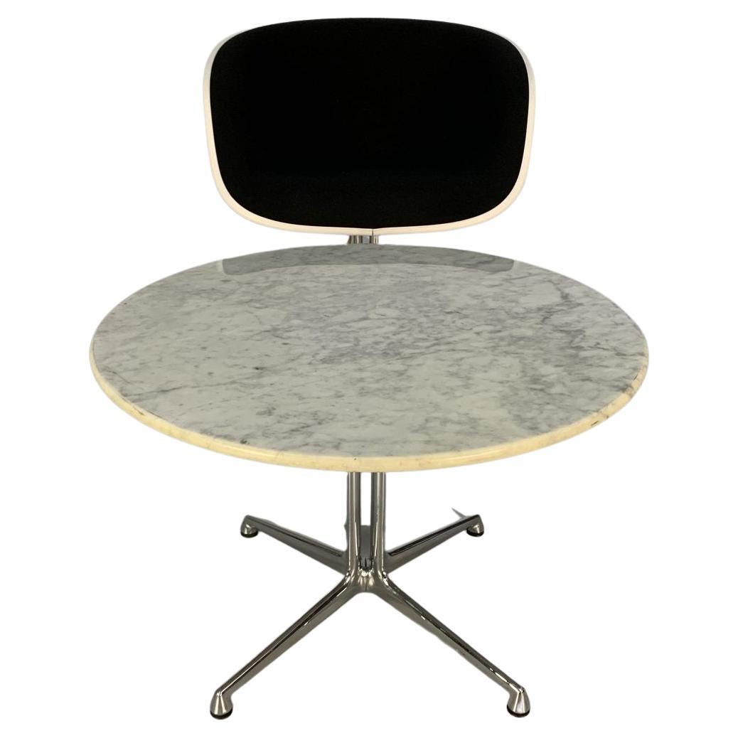 Vitra “La Fonda” Eames Chair & Marble Table in Black Hopsack For Sale