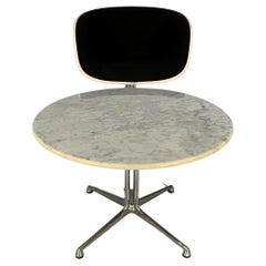 Used Vitra “La Fonda” Eames Chair & Marble Table in Black Hopsack