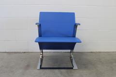 Poltrona Frau "Ravello" Armchair in Blue "Pelle" Leather by Ricardo Antonio