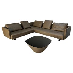 Walter Knoll "Prime Time 490" L-Shape Sofa & "Ameo" Table - In Clay Leather