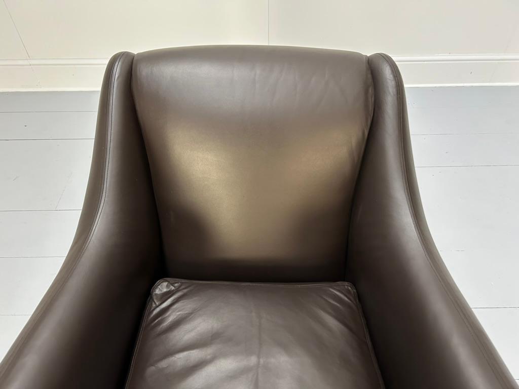 Cuir Paire de fauteuils et pouf 