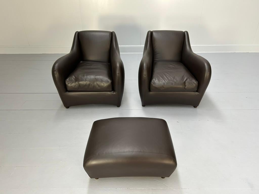 Paire de fauteuils et pouf 