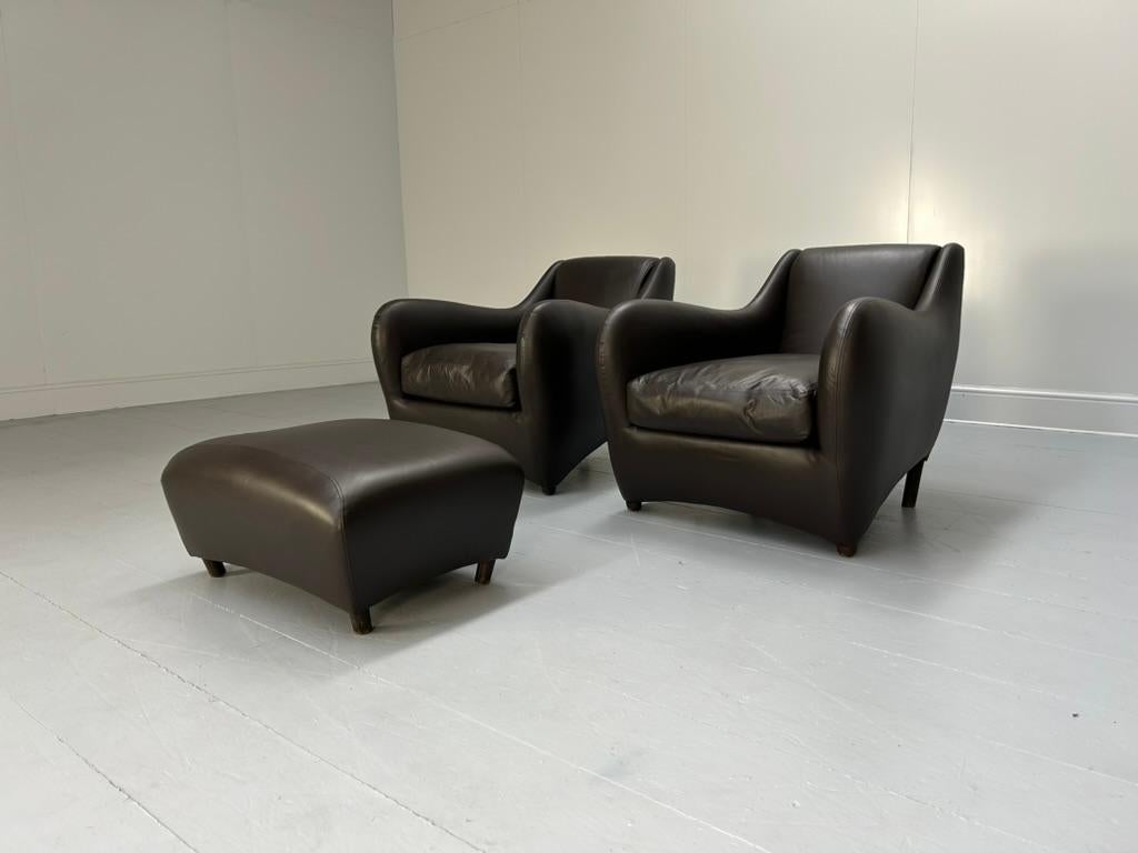 Paire de fauteuils et pouf 
