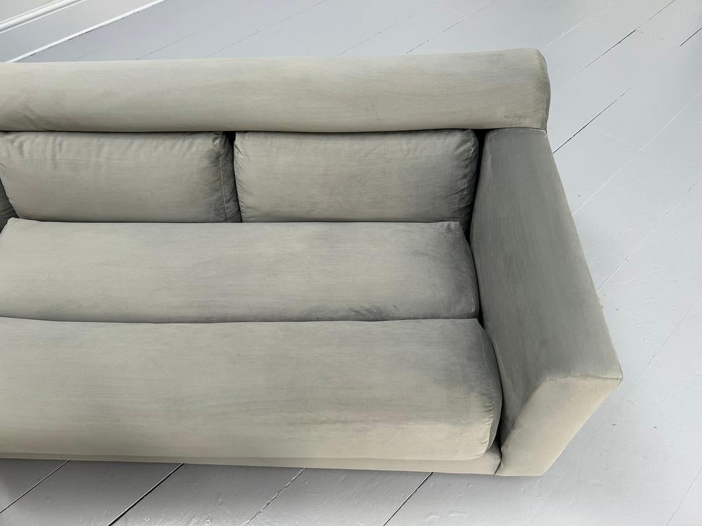 Vladimir Kagan L-Shape 5-Seat Sectional Sofa - In Pale-Grey Velvet For Sale 10