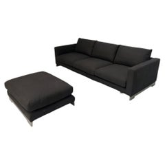 Hannes Wettstein for Molteni & C Reversi D260A Sofa and Ottoman in Black Linen