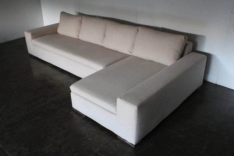 Minotti "Moore" Four-Seat L-Shape Sofa in Pale Natural ...