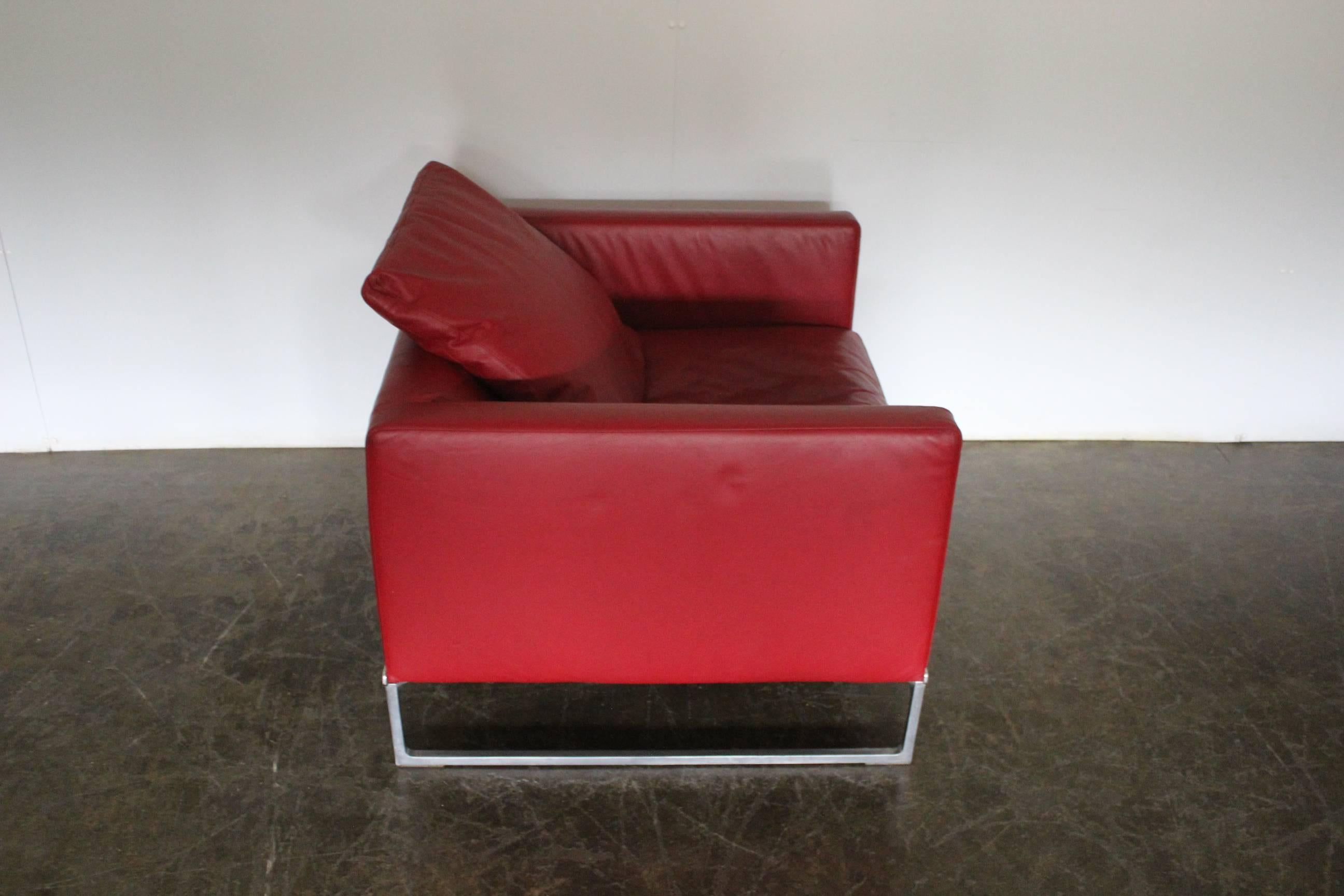 B&B Italia “Tight” Large Armchair in “Gamma” Red Leather 1