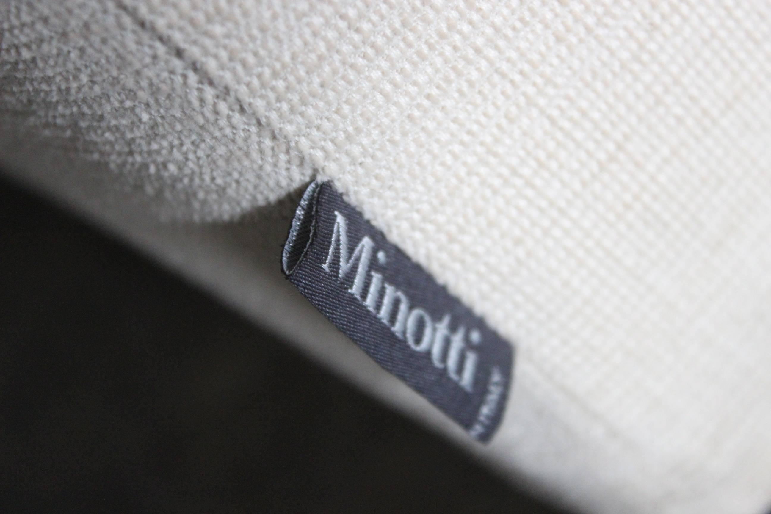 Minotti “Gilbert” Three-Seat Sofa in Neutral Cream “Corda” Fabric 2