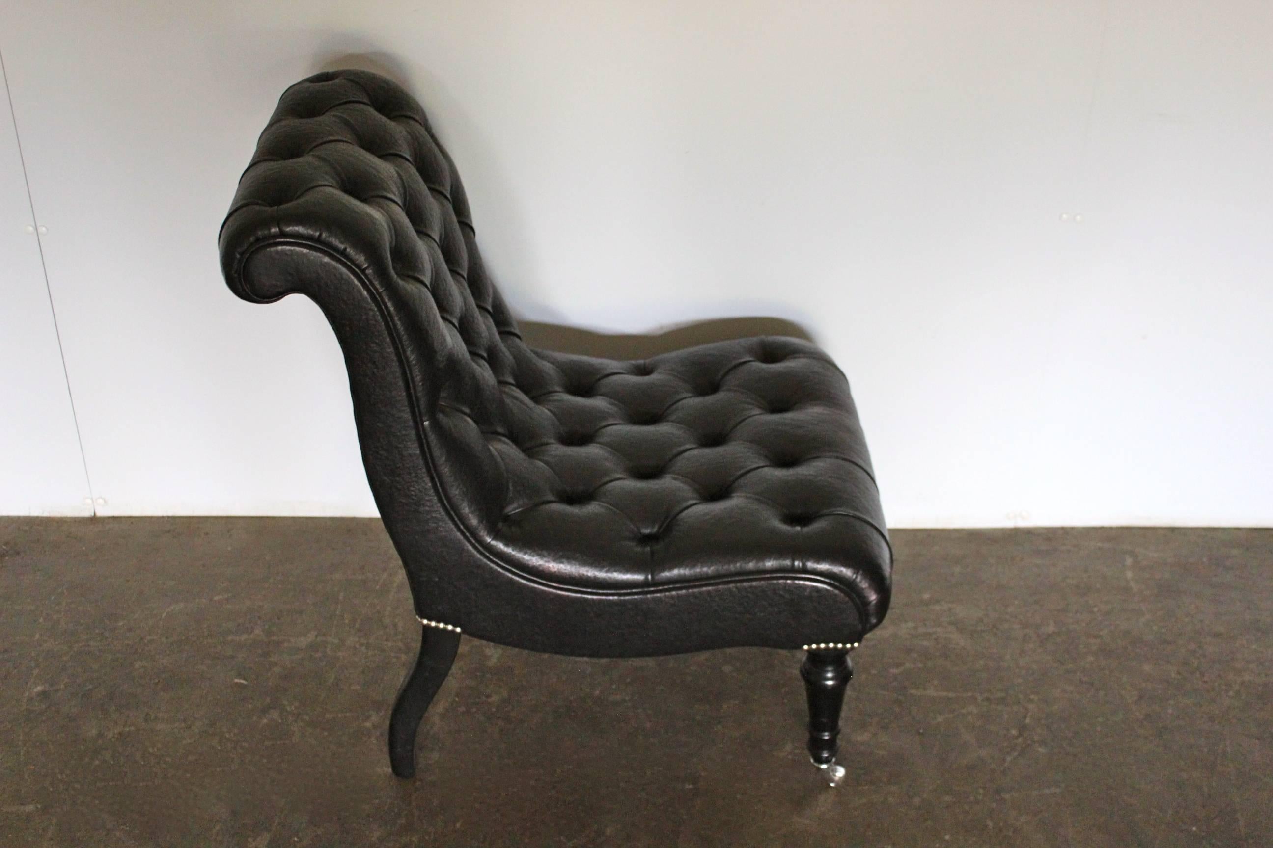 George Smith “Brewster” Armchair in Special-Order Black Leather 1