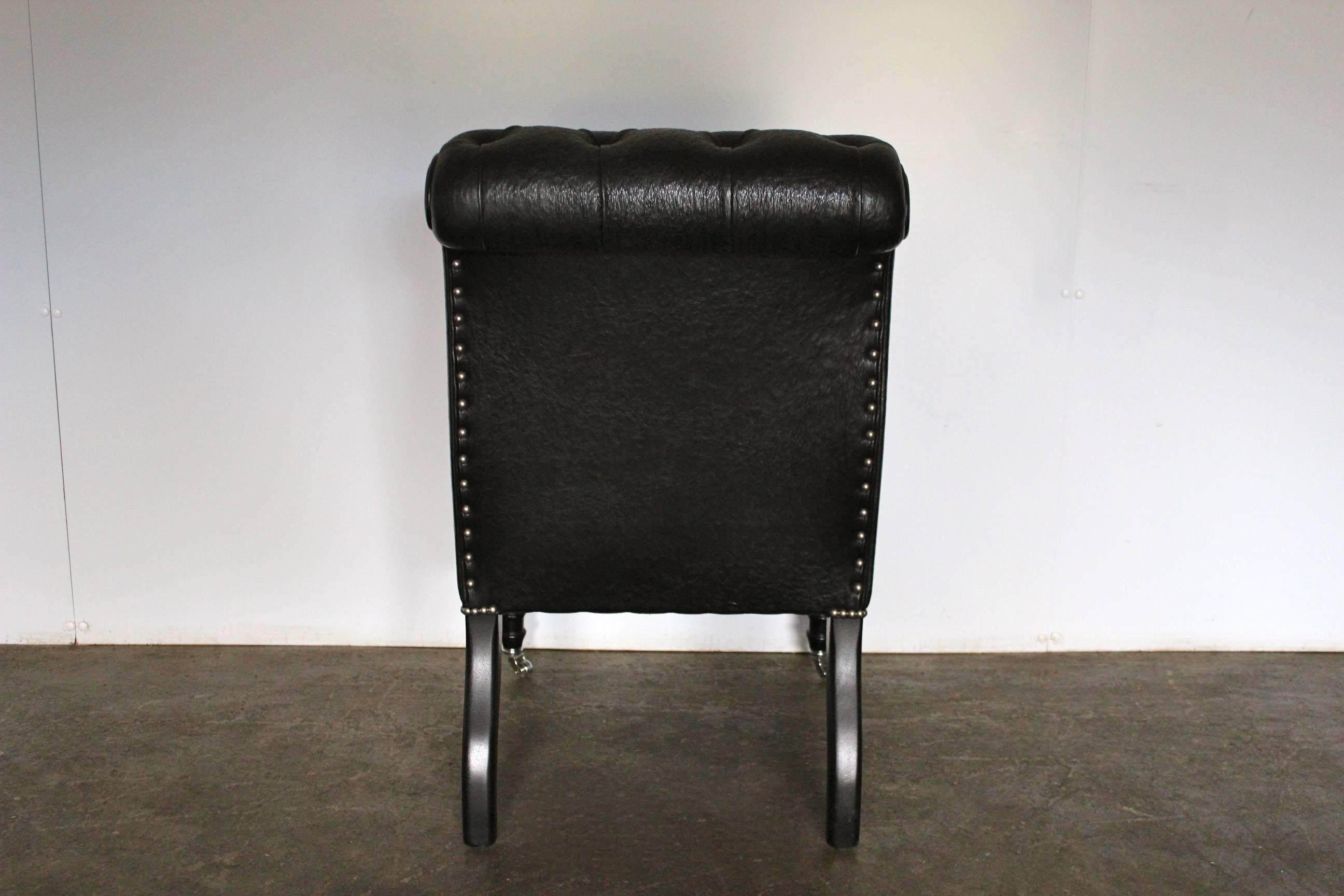 British George Smith “Brewster” Armchair in Special-Order Black Leather