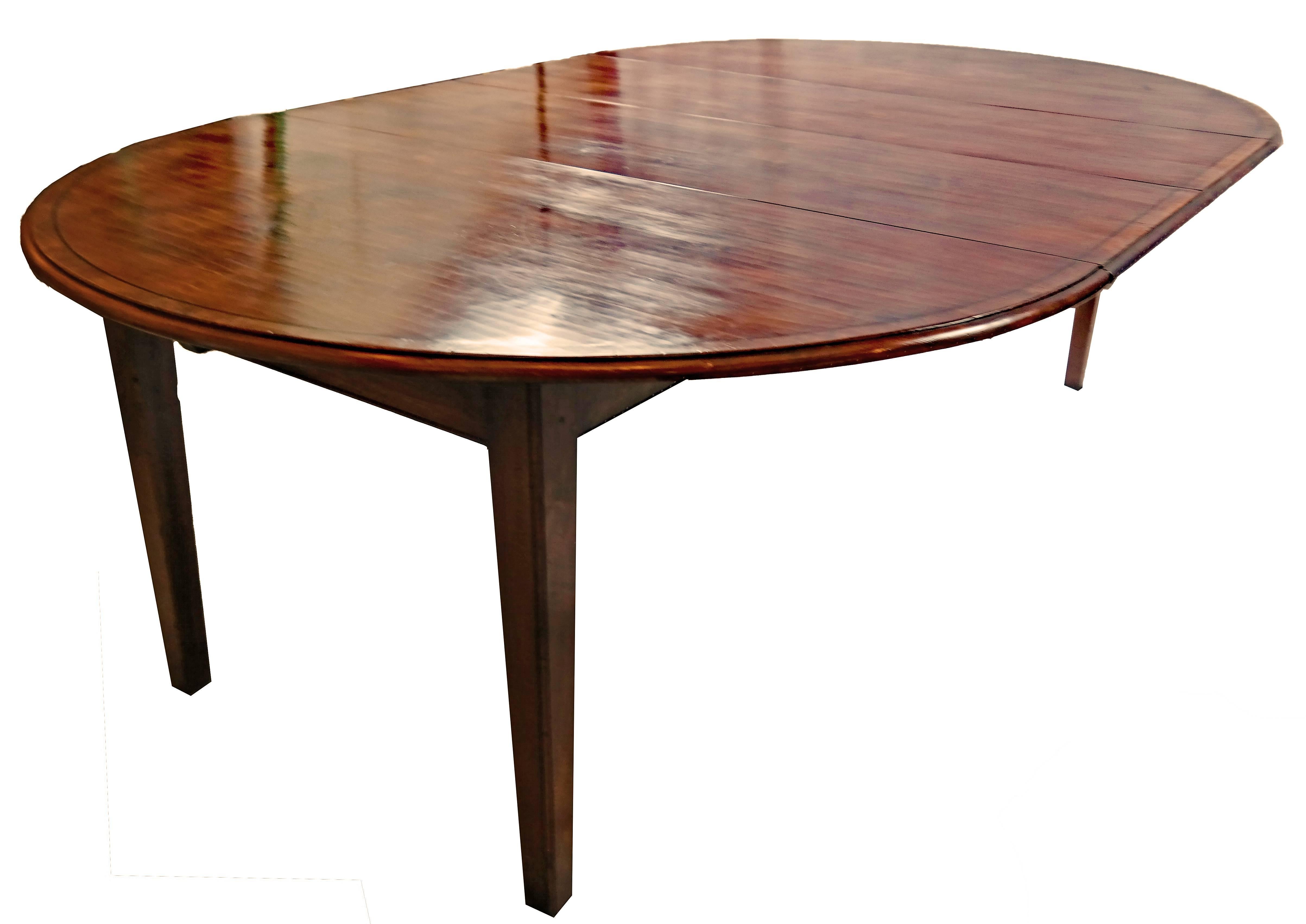 20th Century Round Cherry Yewwood-Banded Dining Table