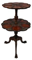 Irish Mahogany Revolving Two-Tier Dumbwaiter