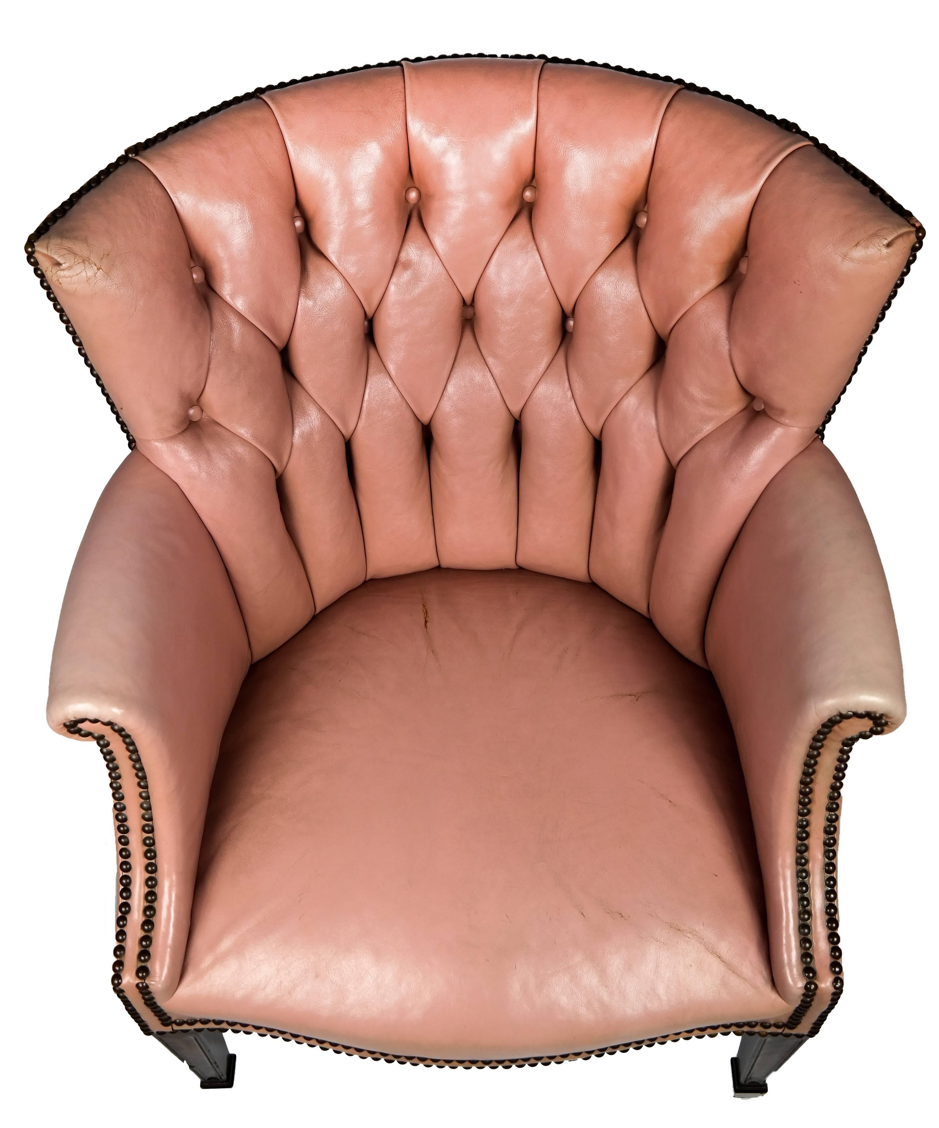 Mid-20th Century Midcentury Tufted Leather Armchair