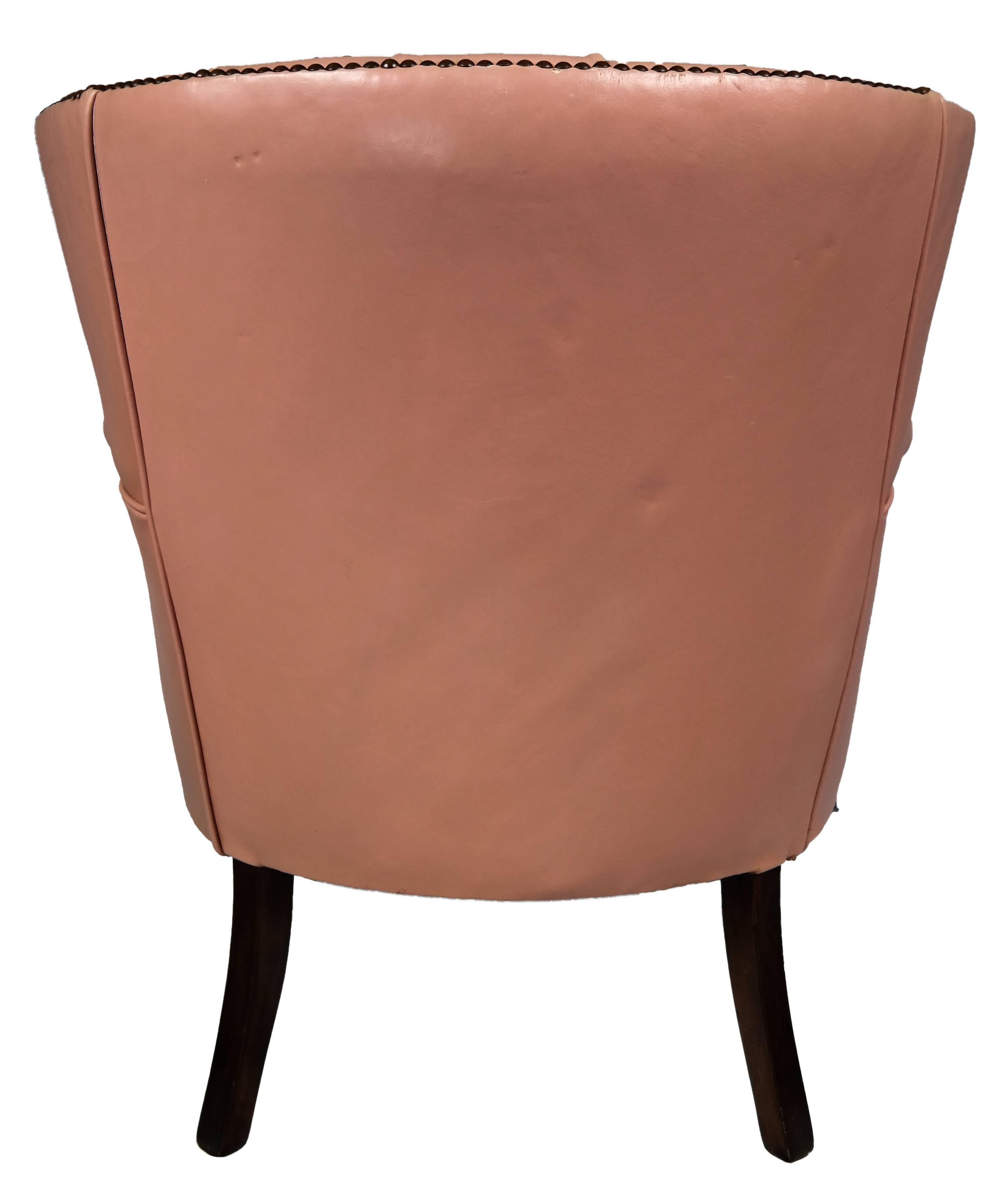 American Midcentury Tufted Leather Armchair
