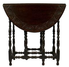 19th Century Carved Gateleg Table