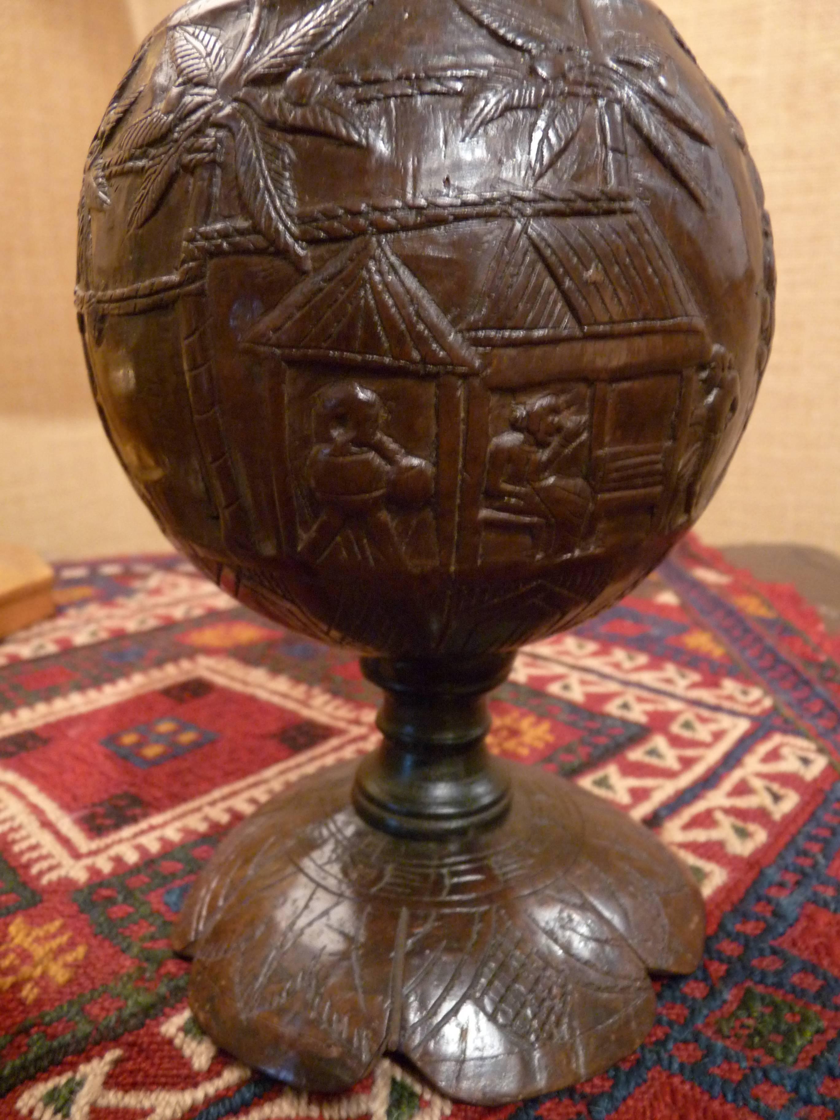 19th Century Hand-Carved Coconut Cup